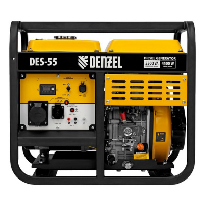 Генератор дизельный Denzel DES-55, 5,5 кВт, 230 В, 11 л, ручной стартер  купить в Хабаровске интернет магазин СТРОЙКИН