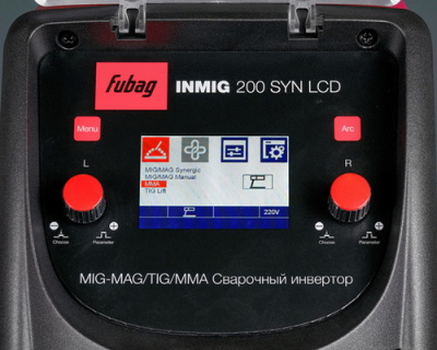 Сварочный аппарат для полуавтоматической сварки инверторного типа Fubag INMIG 200 SYN LCD  +горелка FB 250_3 м (38443) купить в Хабаровске интернет магазин СТРОЙКИН