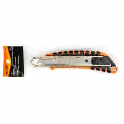Нож, 18 мм, выдвижное лезвие, металлическая направляющая, металлический двухкомпонентный корпус Sparta купить в Хабаровске интернет магазин СТРОЙКИН