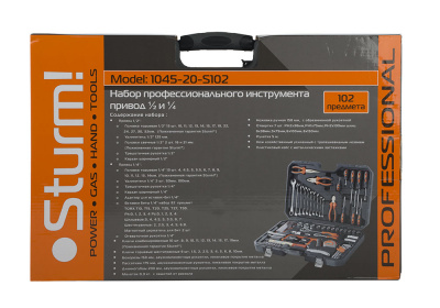 Набор инструмента для автомобиля Sturm! 1045-20-S102 102 предм, кейс купить в Хабаровске интернет магазин СТРОЙКИН