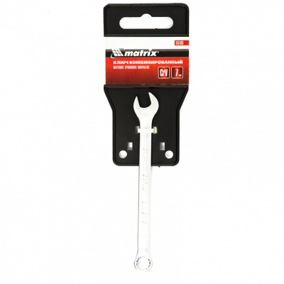 Ключ комбинированный, 7 мм, CrV, матовый хром Matrix купить в Хабаровске интернет магазин СТРОЙКИН