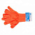 Перчатки трикотажные, акрил, оранжевый, двойная манжета Россия Сибртех купить в Хабаровске интернет магазин СТРОЙКИН