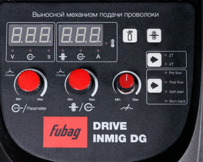 Сварочный аппарат для полуавтоматической сварки инверторного типа Fubag INMIG 350 T DG + DRIVE +ш. пак. 5м + горелка FB 450 3m (68 301) купить на Дальнем Востоке интернет магазин СТРОЙКИН