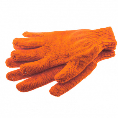 Перчатки трикотажные, акрил, двойные, оранжевый, двойная манжета Россия Сибртех купить в Хабаровске интернет магазин СТРОЙКИН