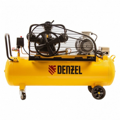 Компрессор воздушный Denzel BCW3000-T/100, ременный привод, 3.0 кВт, 100 литров, 520 л/мин  купить в Хабаровске интернет магазин СТРОЙКИН