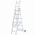 Лестница, 3 х 6 ступеней, алюминиевая, трехсекционная, Россия, Сибртех купить в Хабаровске интернет магазин СТРОЙКИН