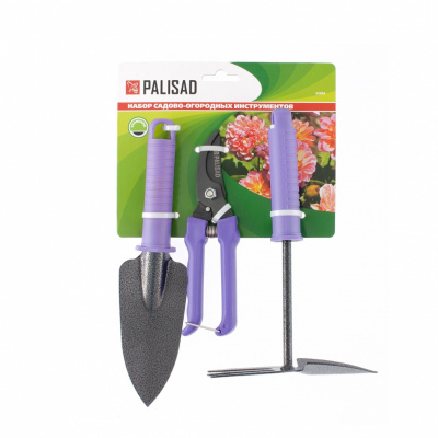 Набор садового инструмента с секатором, пластиковые рукоятки, 3 предмета, Standard Palisad купить в Хабаровске интернет магазин СТРОЙКИН